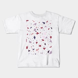 Terrazzo Pattern White Brown Purple Kids T-Shirt